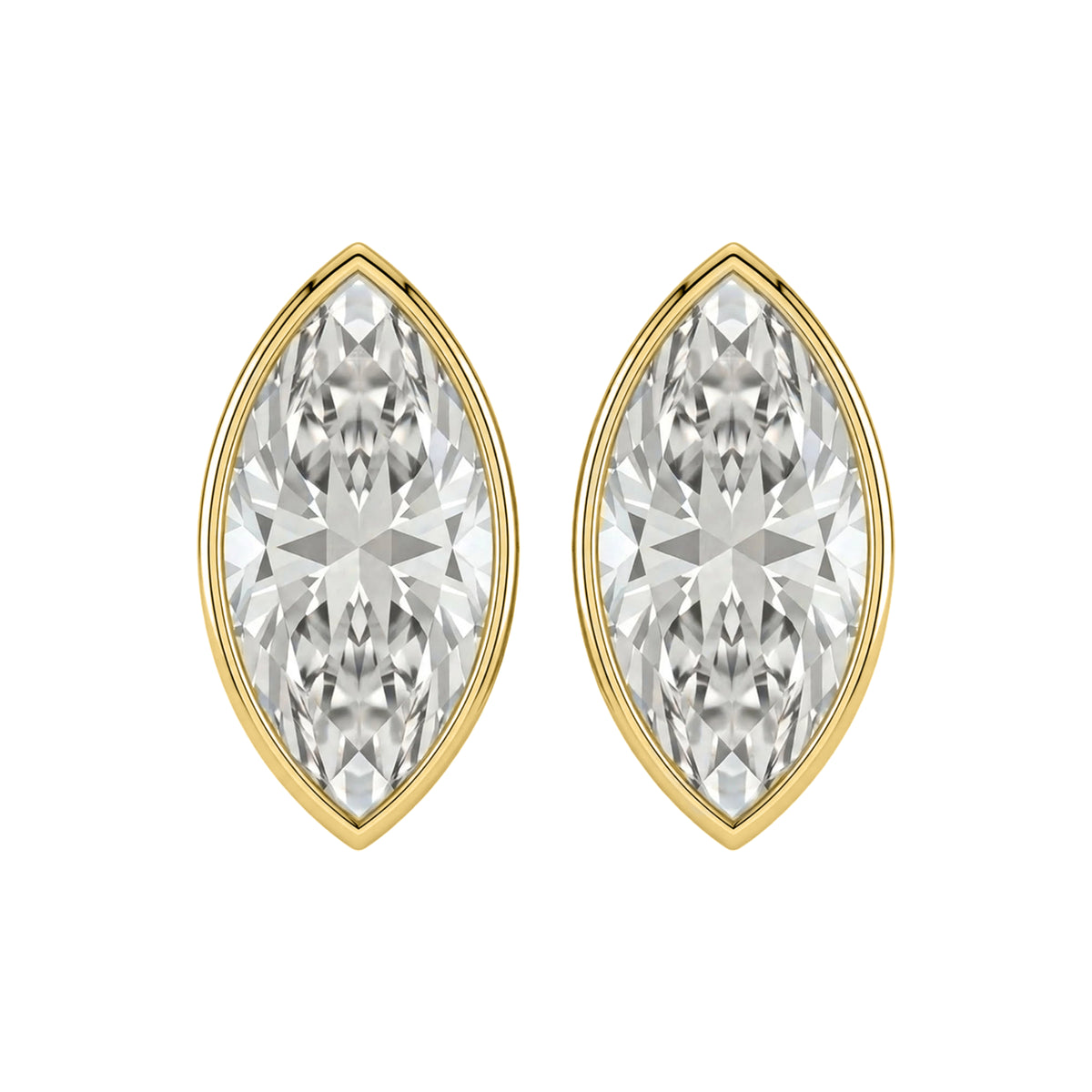 1-6 ctw Marquise Solitaire Bezel Stud Earrings