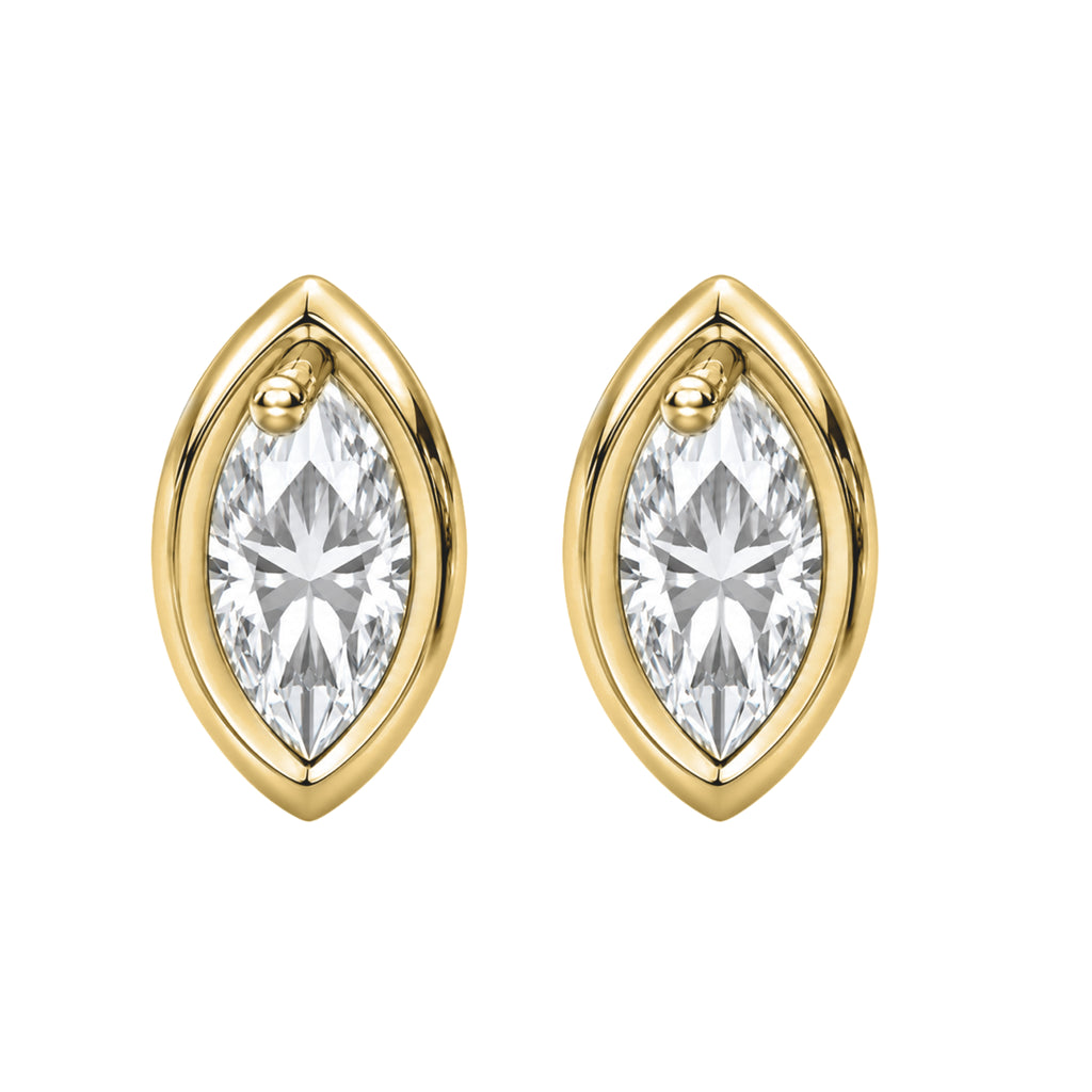 1-6 ctw Marquise Solitaire Bezel Stud Earrings