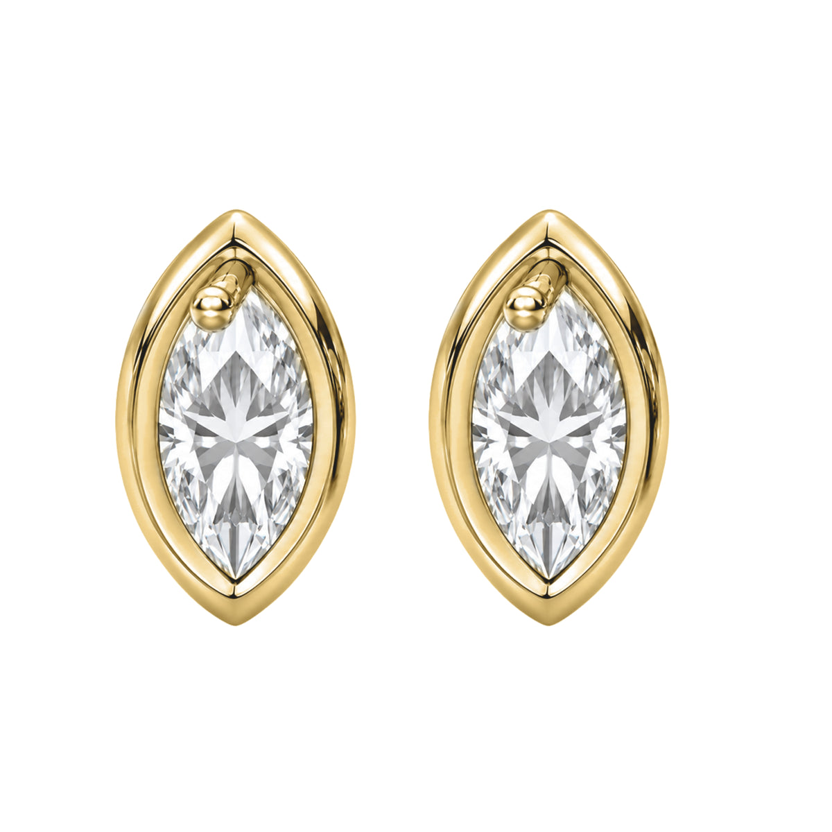 1-6 ctw Marquise Solitaire Bezel Stud Earrings