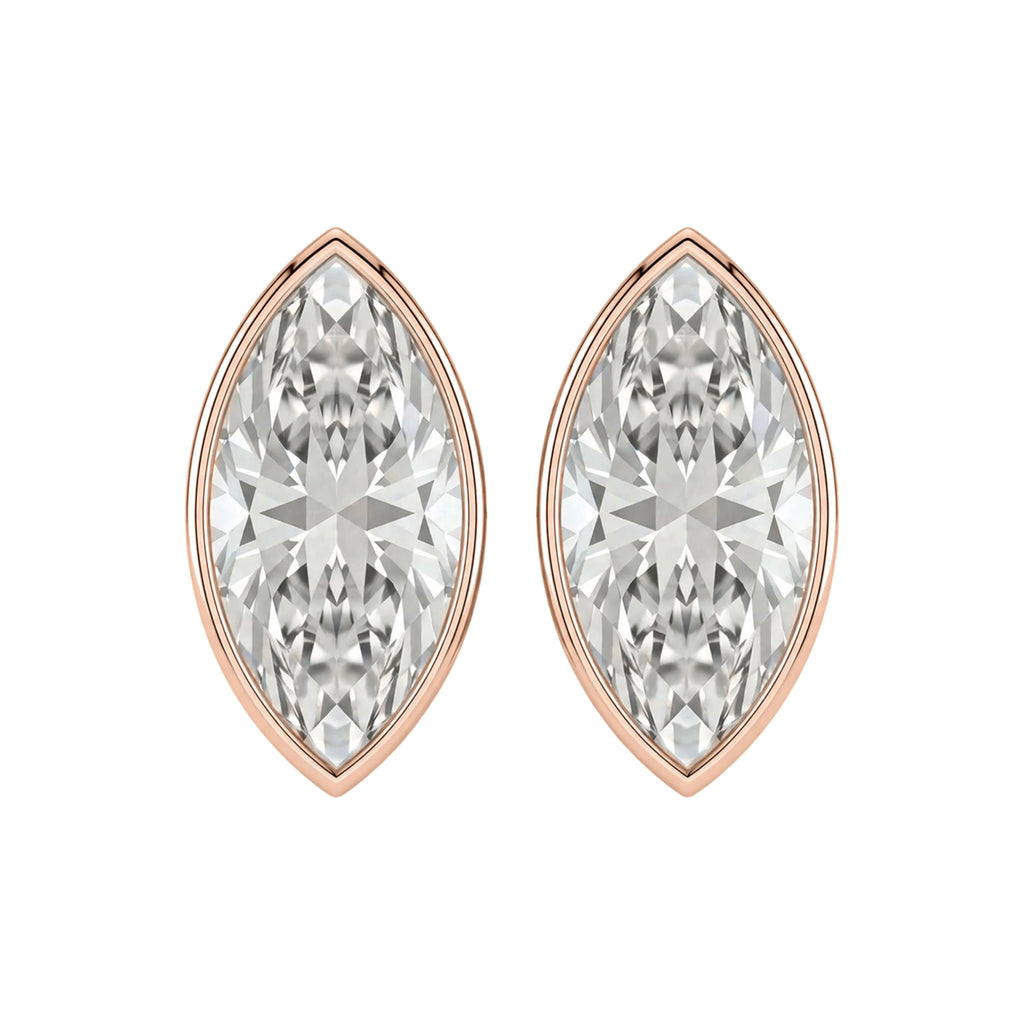 1-6 ctw Marquise Solitaire Bezel Stud Earrings