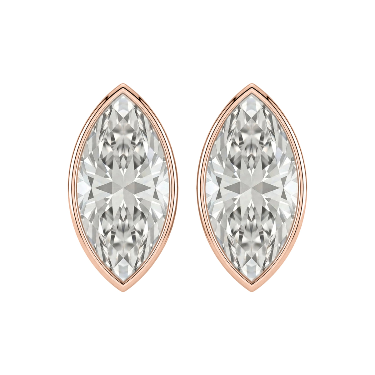 1-6 ctw Marquise Solitaire Bezel Stud Earrings