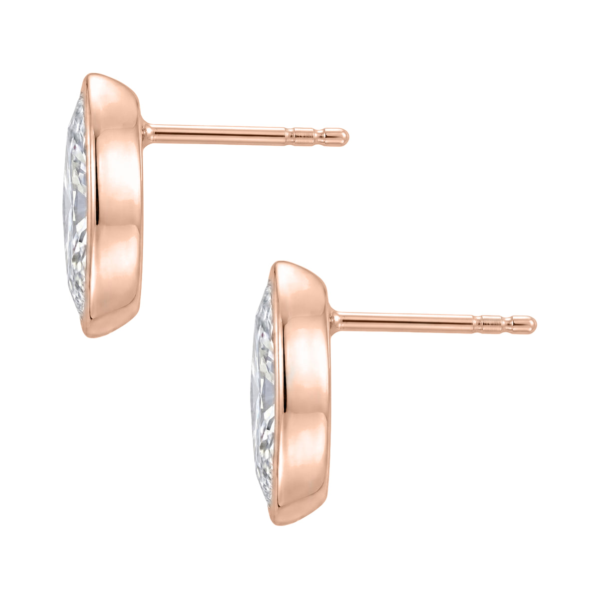 1-6 ctw Marquise Solitaire Bezel Stud Earrings