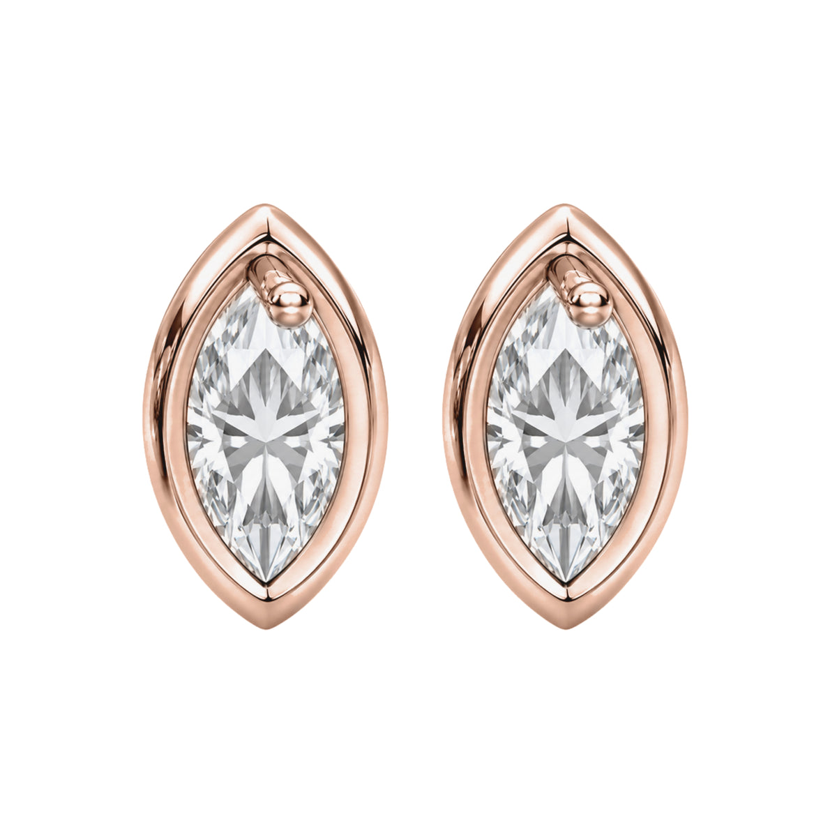 1-6 ctw Marquise Solitaire Bezel Stud Earrings