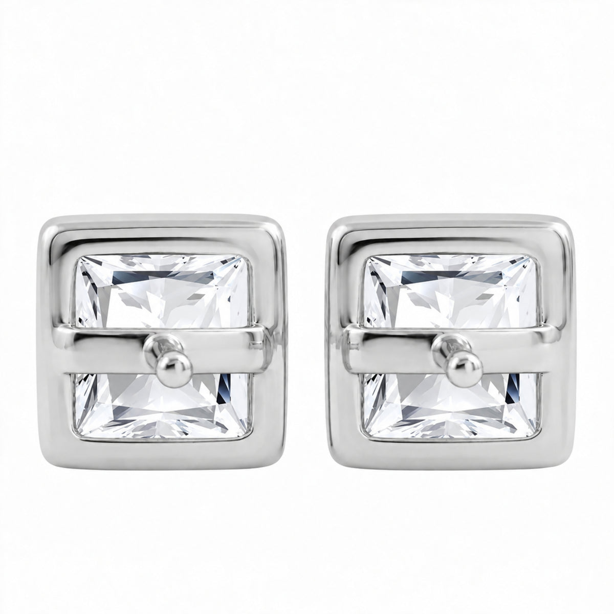 1-6 ctw Princess Solitaire Bezel Stud Earrings