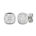 1-6 ctw Cushion Solitaire Bezel Stud Earrings