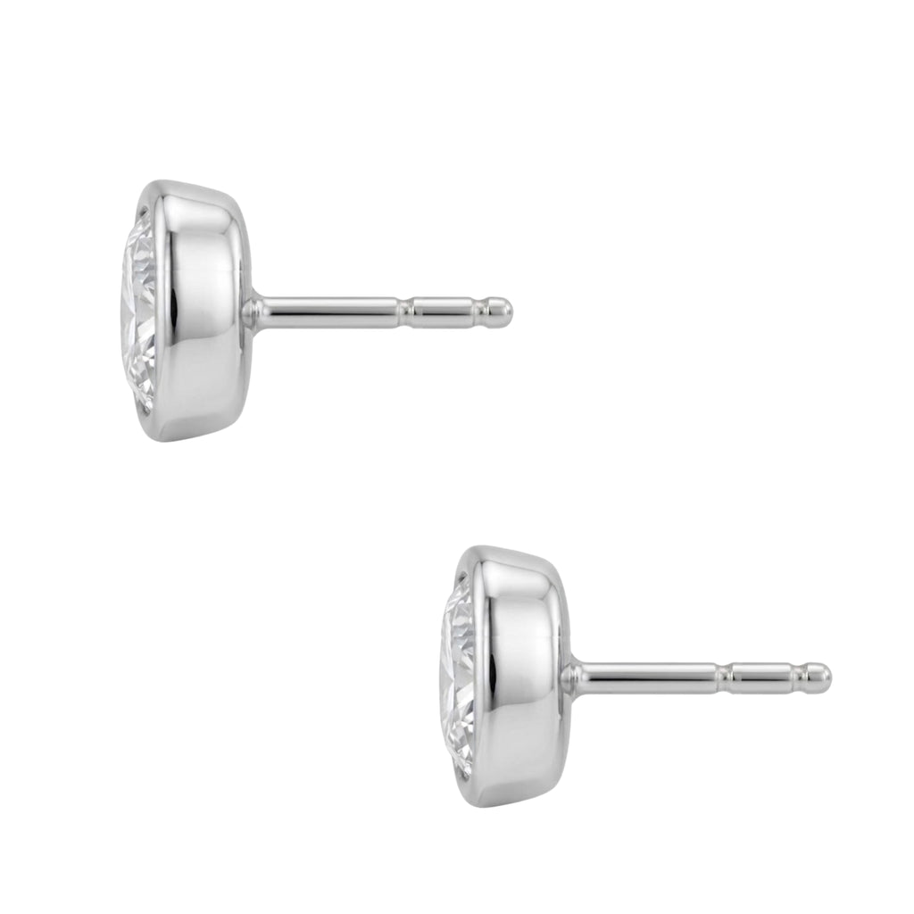 1-6 ctw Cushion Solitaire Bezel Stud Earrings