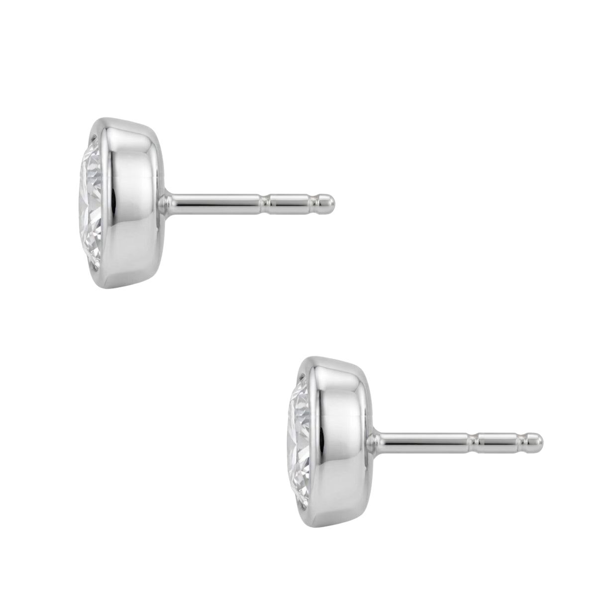 1-6 ctw Cushion Solitaire Bezel Stud Earrings