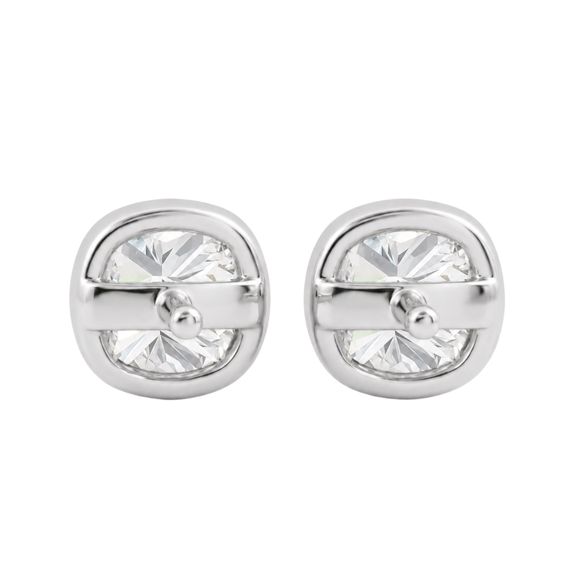 1-6 ctw Cushion Solitaire Bezel Stud Earrings