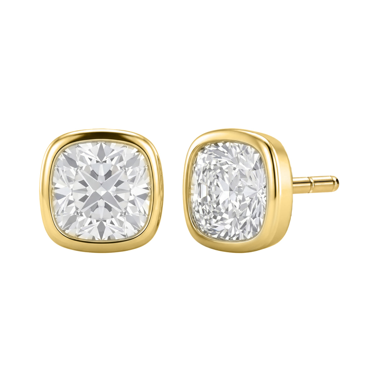 1-6 ctw Mixed Cut Bezel Stud Earrings