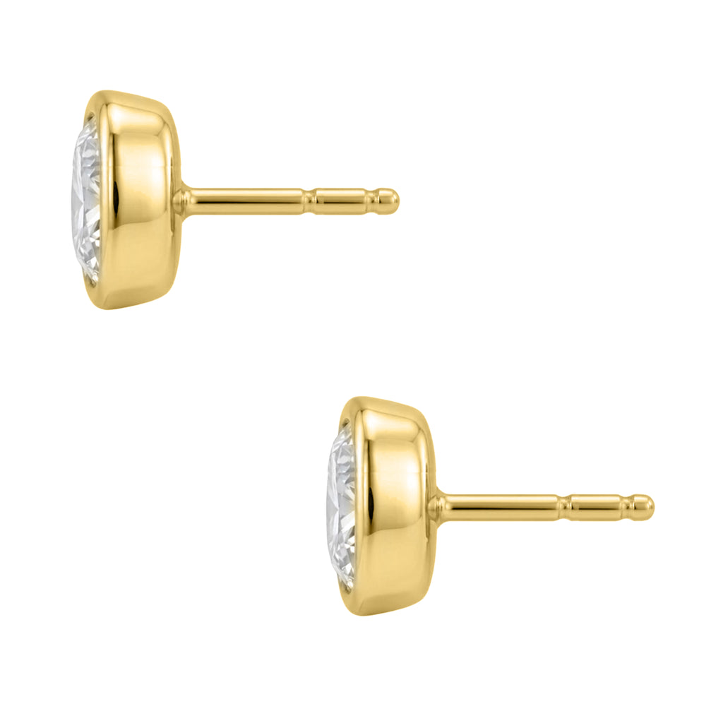 1-6 ctw Cushion Solitaire Bezel Stud Earrings