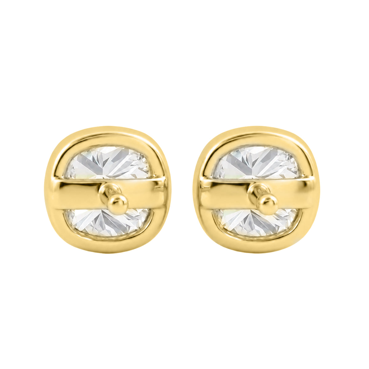 1-6 ctw Cushion Solitaire Bezel Stud Earrings