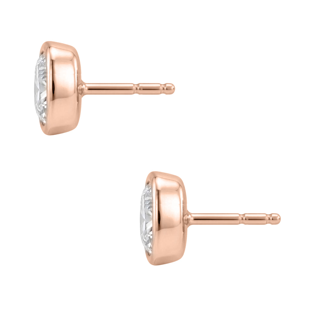 1-6 ctw Cushion Solitaire Bezel Stud Earrings