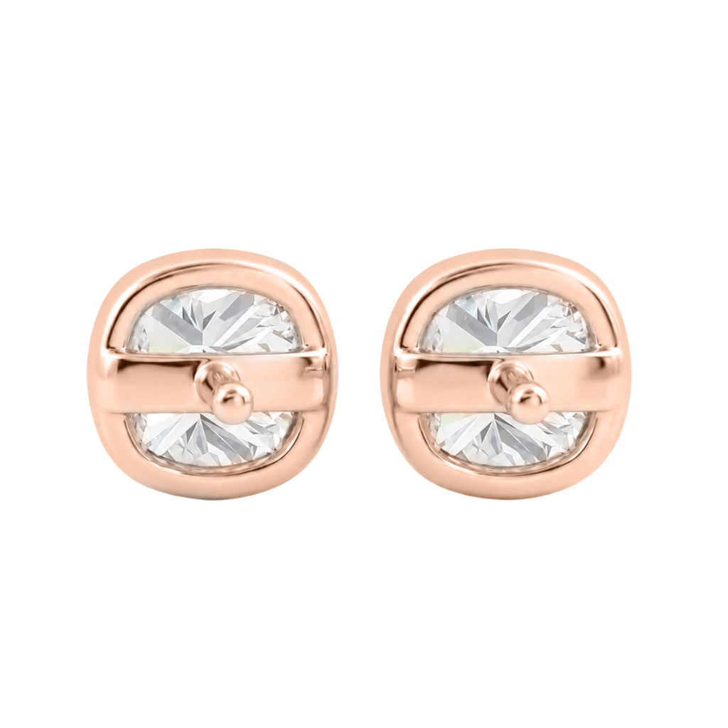 1-6 ctw Cushion Solitaire Bezel Stud Earrings