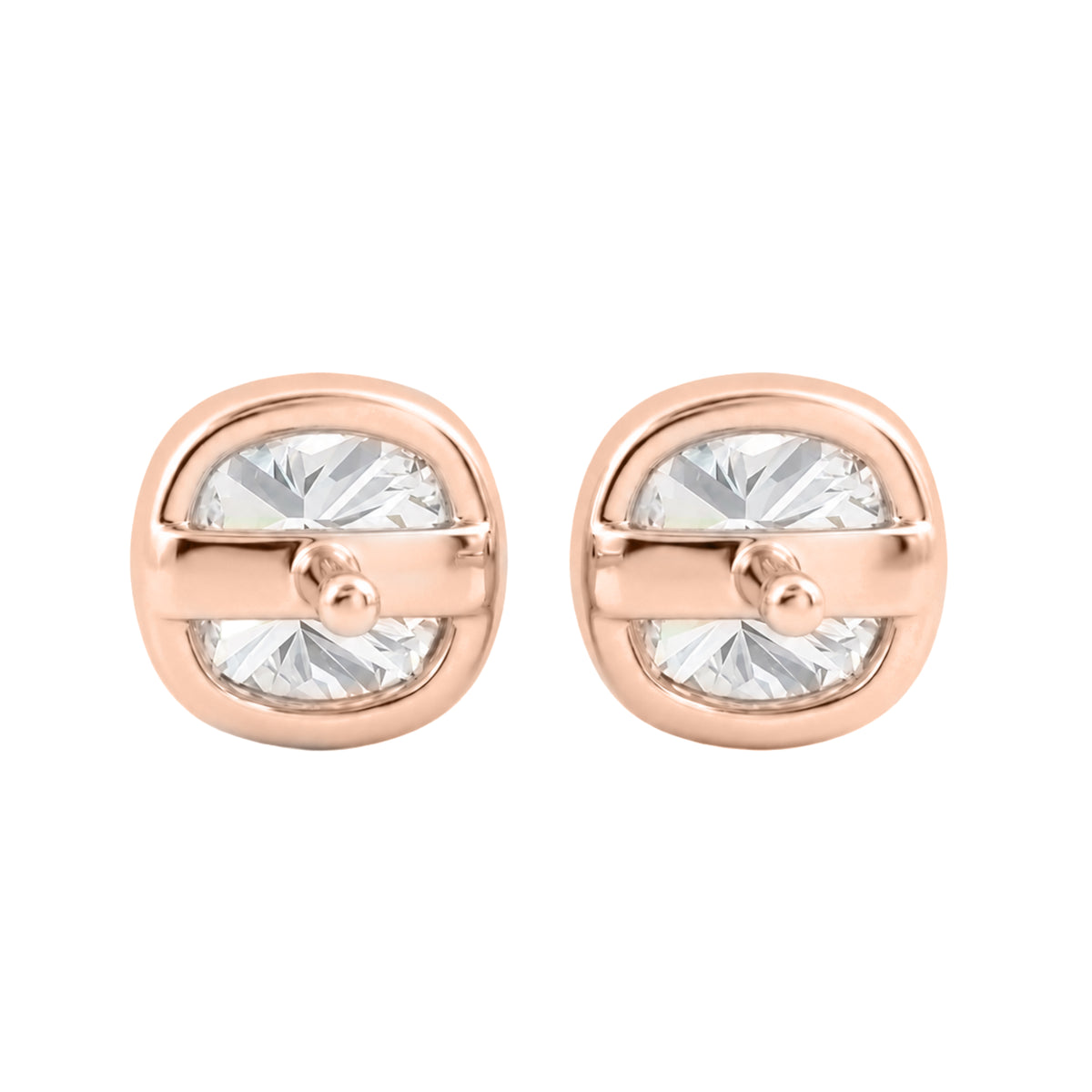 1-6 ctw Cushion Solitaire Bezel Stud Earrings