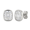 1-6 ctw Long Cushion Solitaire Bezel Stud Earrings