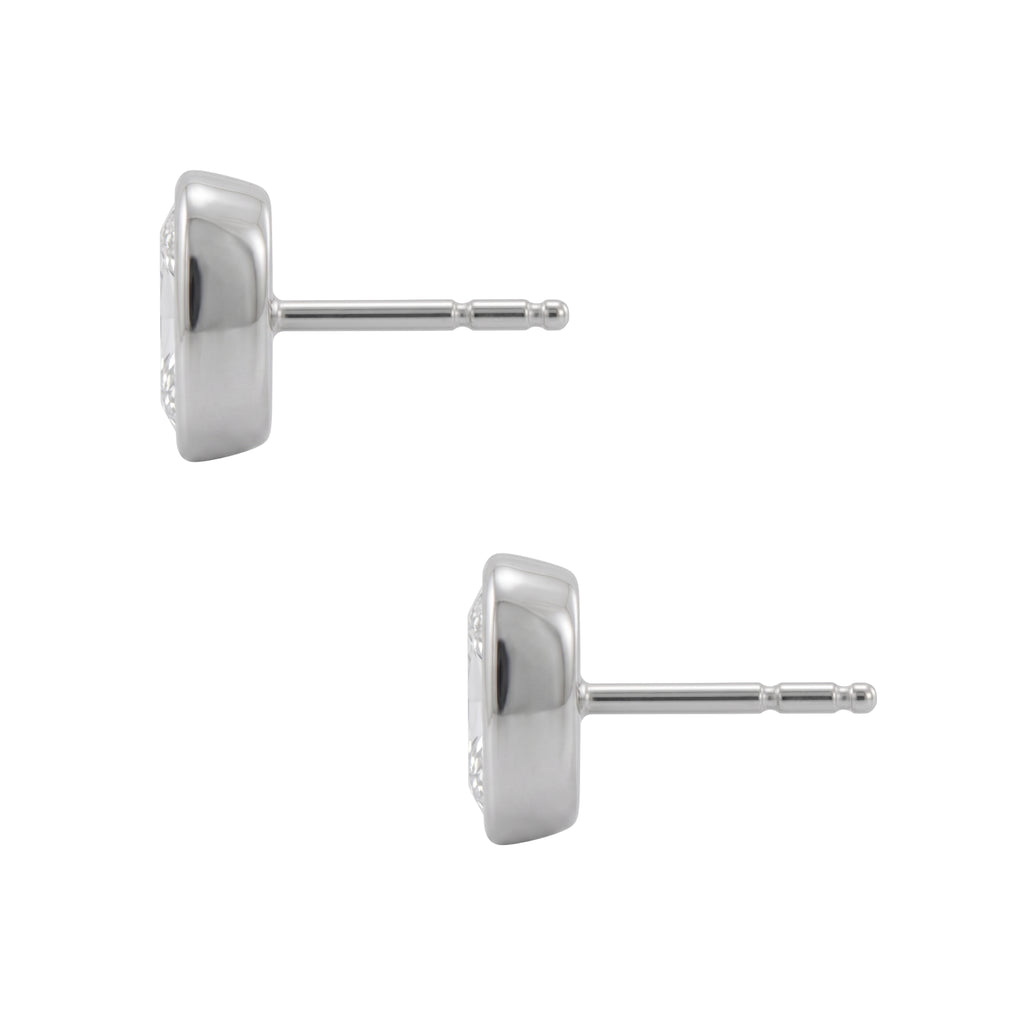 1-6 ctw Long Cushion Solitaire Bezel Stud Earrings