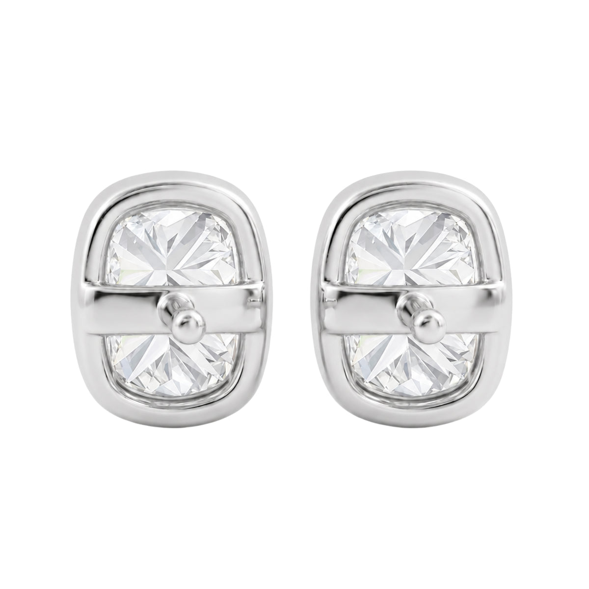 1-6 ctw Long Cushion Solitaire Bezel Stud Earrings