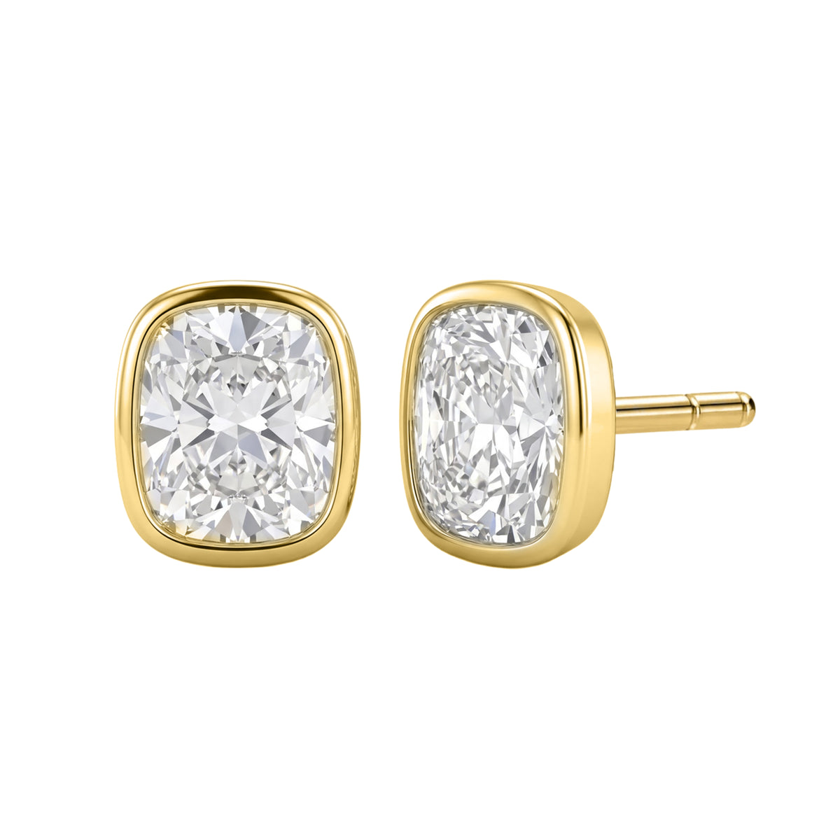 1-6 ctw Mixed Cut Bezel Stud Earrings