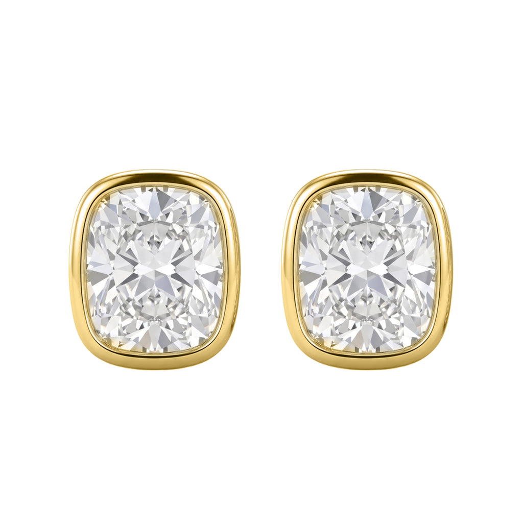 1-6 ctw Long Cushion Solitaire Bezel Stud Earrings