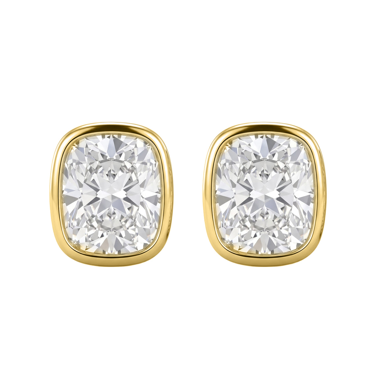 1-6 ctw Long Cushion Solitaire Bezel Stud Earrings