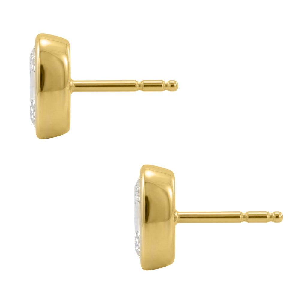 1-6 ctw Long Cushion Solitaire Bezel Stud Earrings