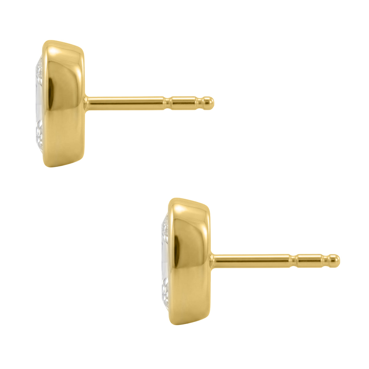 1-6 ctw Long Cushion Solitaire Bezel Stud Earrings