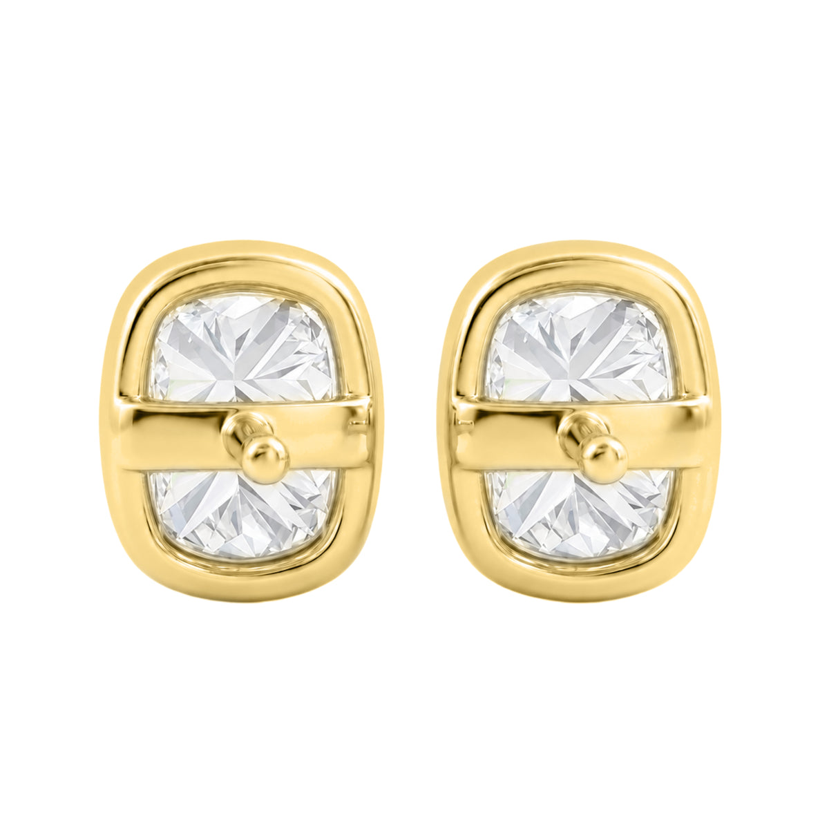 1-6 ctw Long Cushion Solitaire Bezel Stud Earrings
