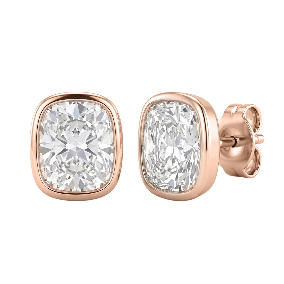 1-6 ctw Mixed Cut Bezel Stud Earrings
