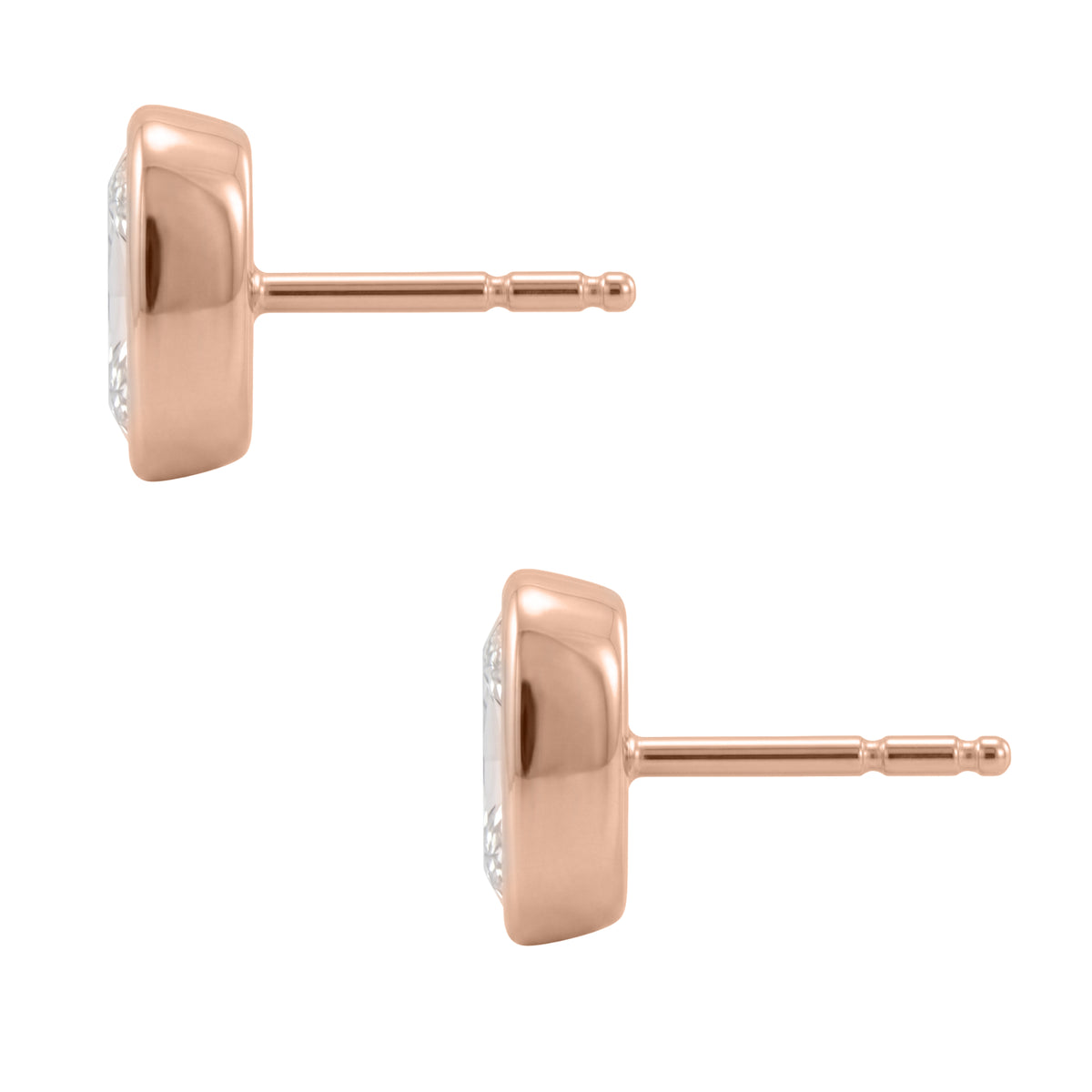 1-6 ctw Long Cushion Solitaire Bezel Stud Earrings