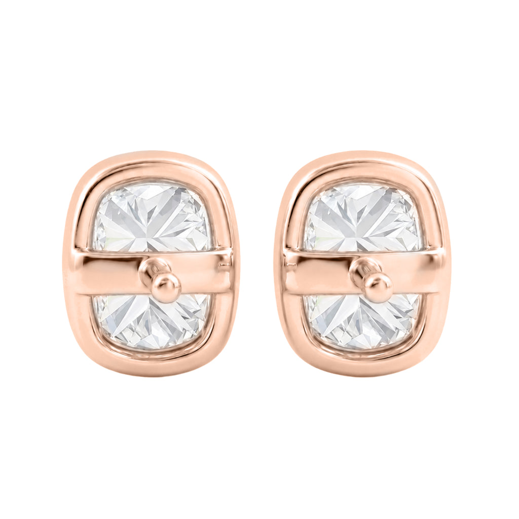 1-6 ctw Long Cushion Solitaire Bezel Stud Earrings