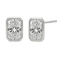 1-6 ctw Radiant Solitaire Bezel Stud Earrings