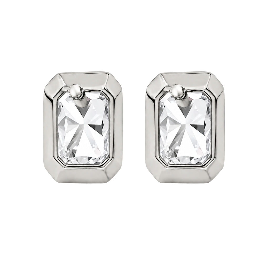 1-6 ctw Radiant Solitaire Bezel Stud Earrings