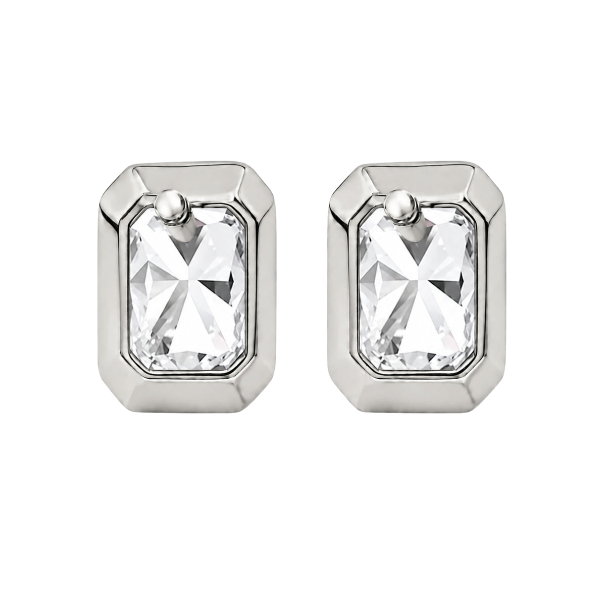 1-6 ctw Radiant Solitaire Bezel Stud Earrings