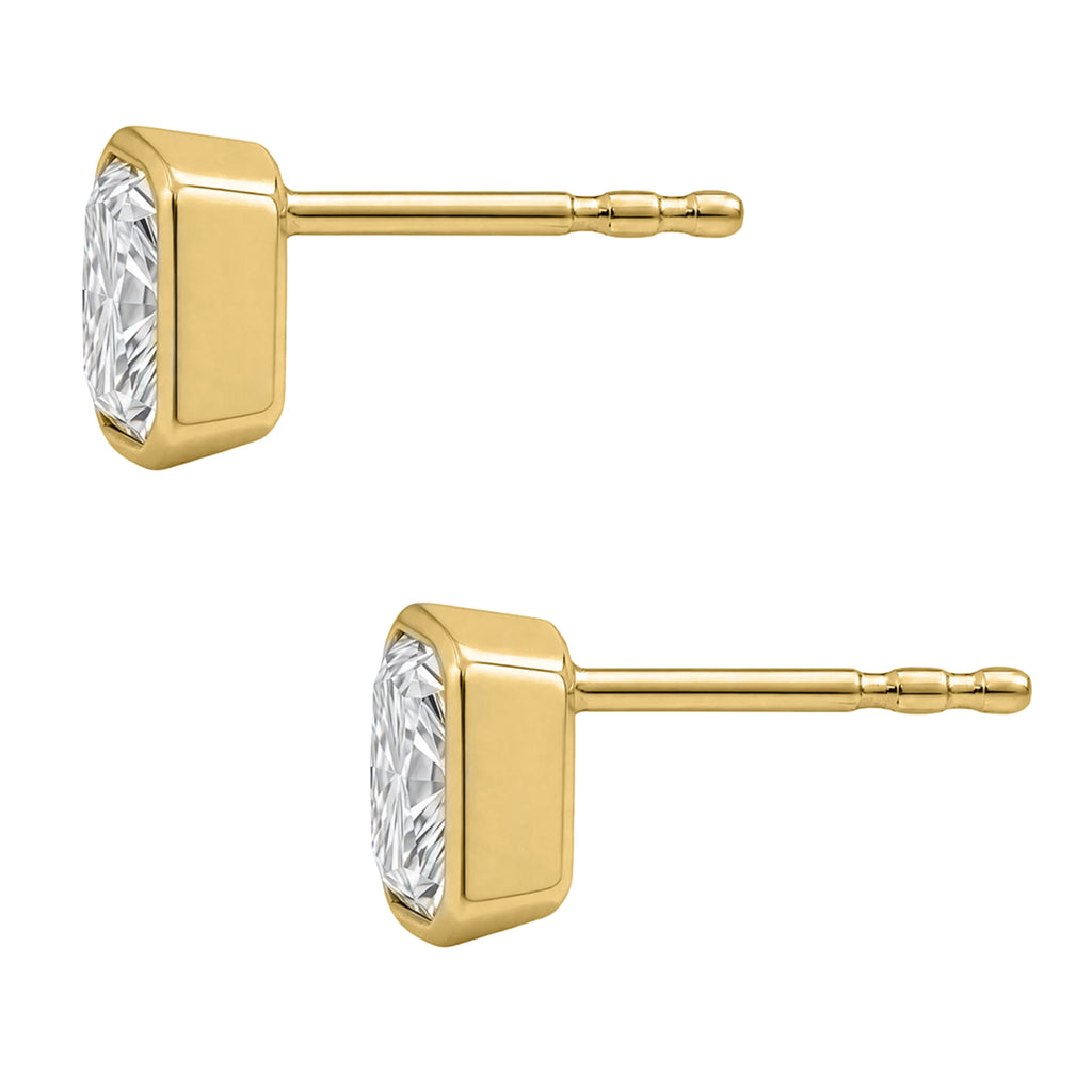 1-6 ctw Radiant Solitaire Bezel Stud Earrings