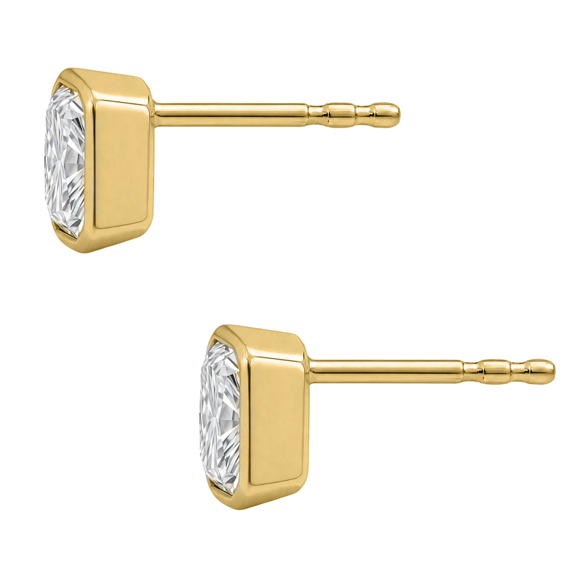 1-6 ctw Radiant Solitaire Bezel Stud Earrings