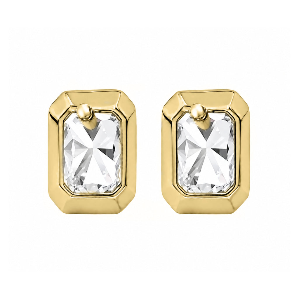 1-6 ctw Radiant Solitaire Bezel Stud Earrings