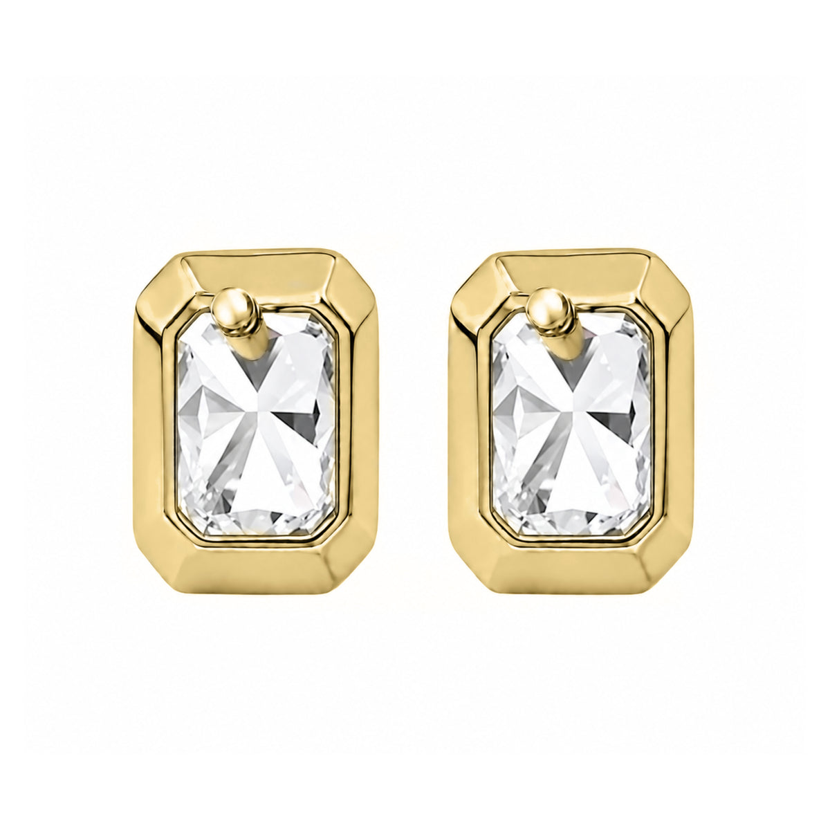 1-6 ctw Radiant Solitaire Bezel Stud Earrings