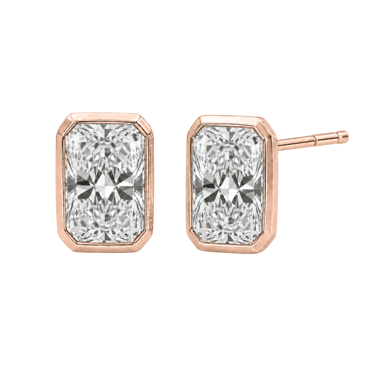 1-6 ctw Mixed Cut Bezel Stud Earrings
