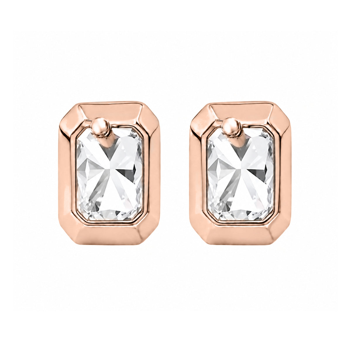 1-6 ctw Radiant Solitaire Bezel Stud Earrings