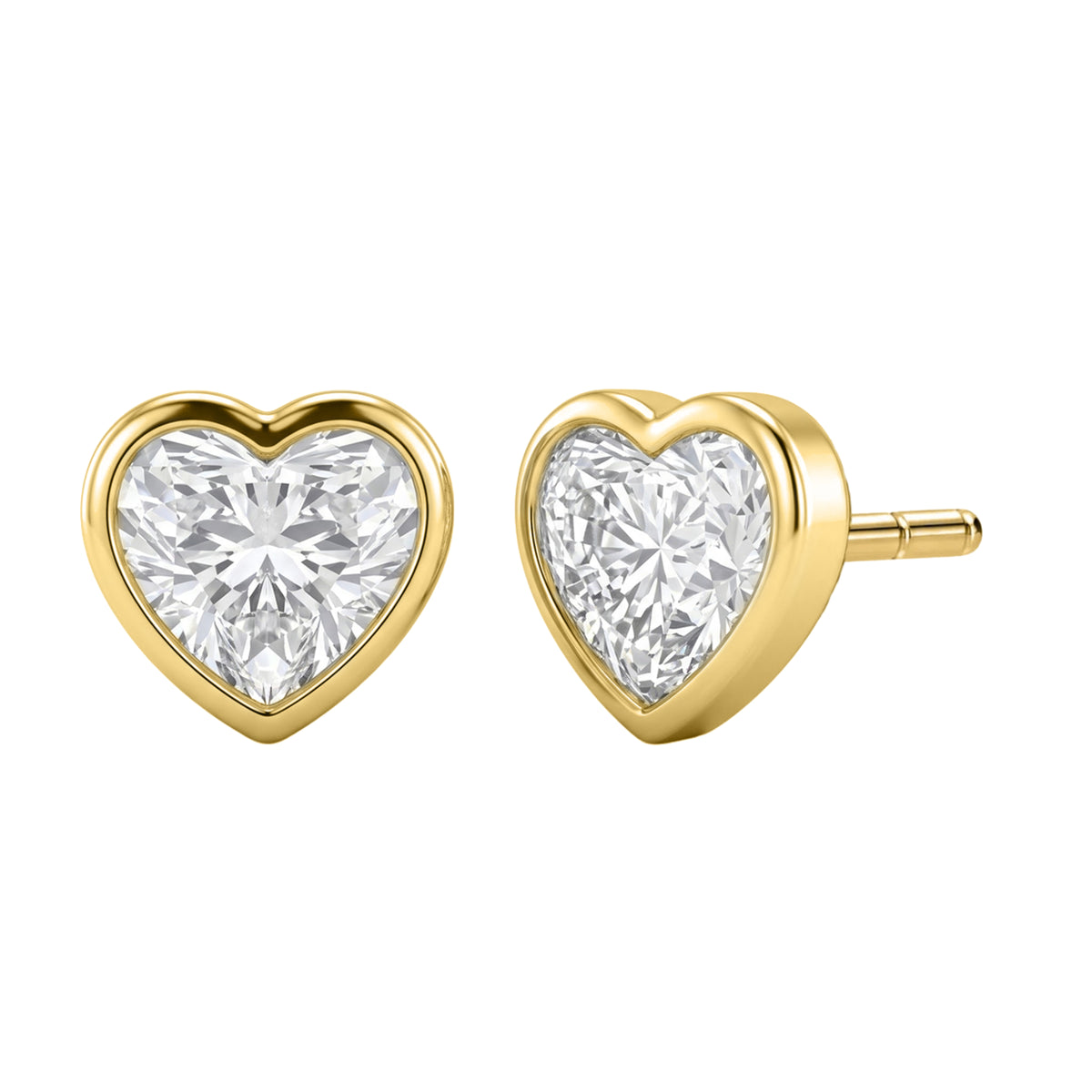 1-6 ctw Mixed Cut Bezel Stud Earrings