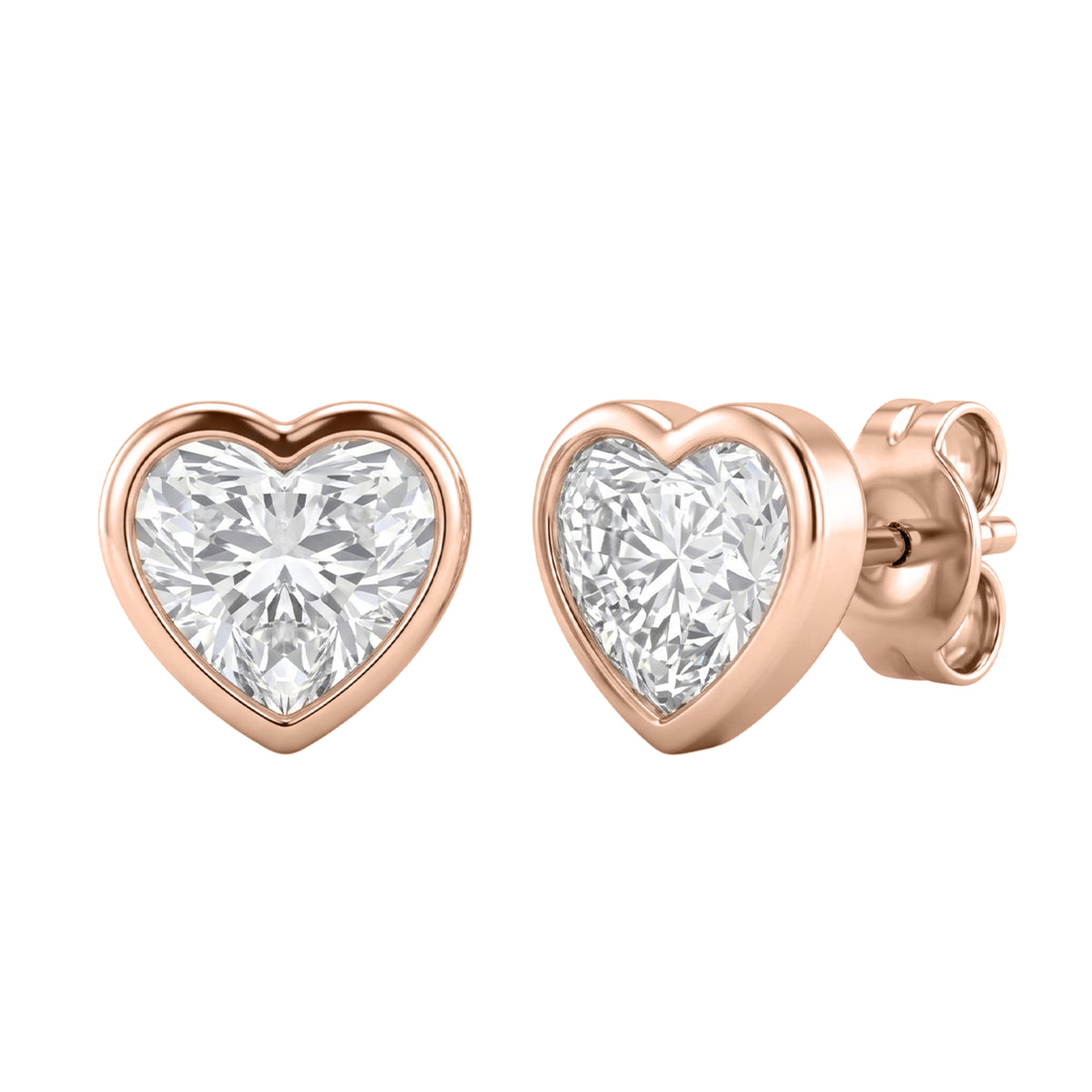 1-6 ctw Mixed Cut Bezel Stud Earrings