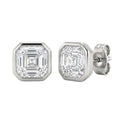 1-6 ctw Asscher Solitaire Bezel Stud Earrings