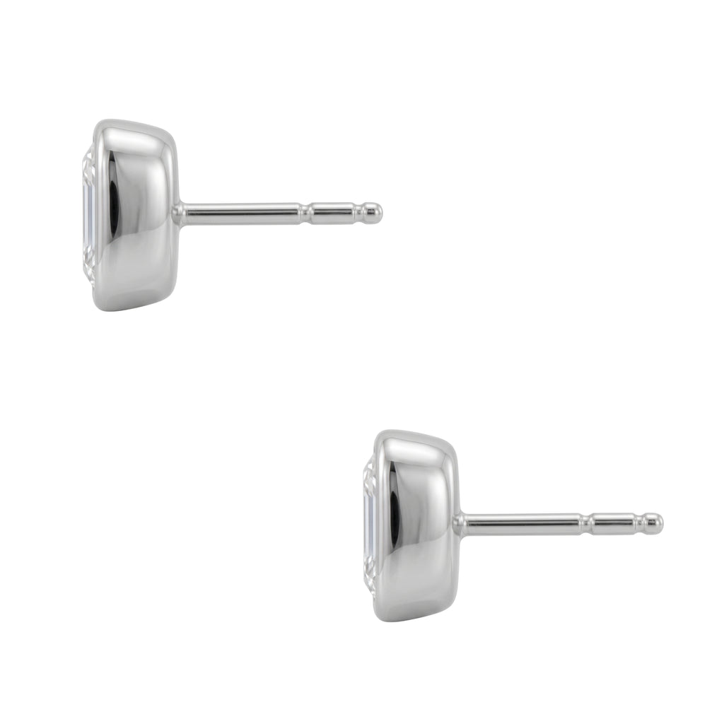 1-6 ctw Asscher Solitaire Bezel Stud Earrings