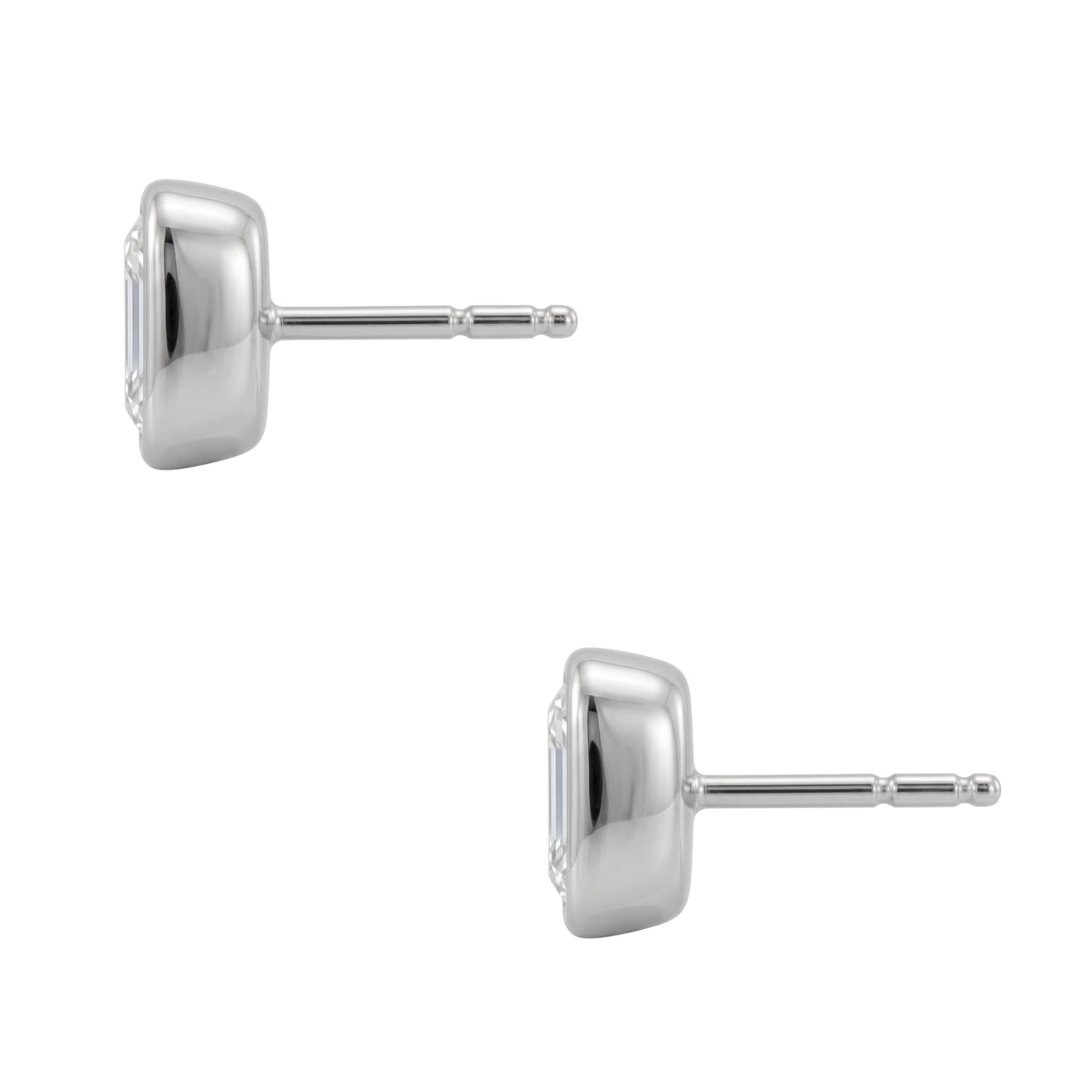 1-6 ctw Asscher Solitaire Bezel Stud Earrings