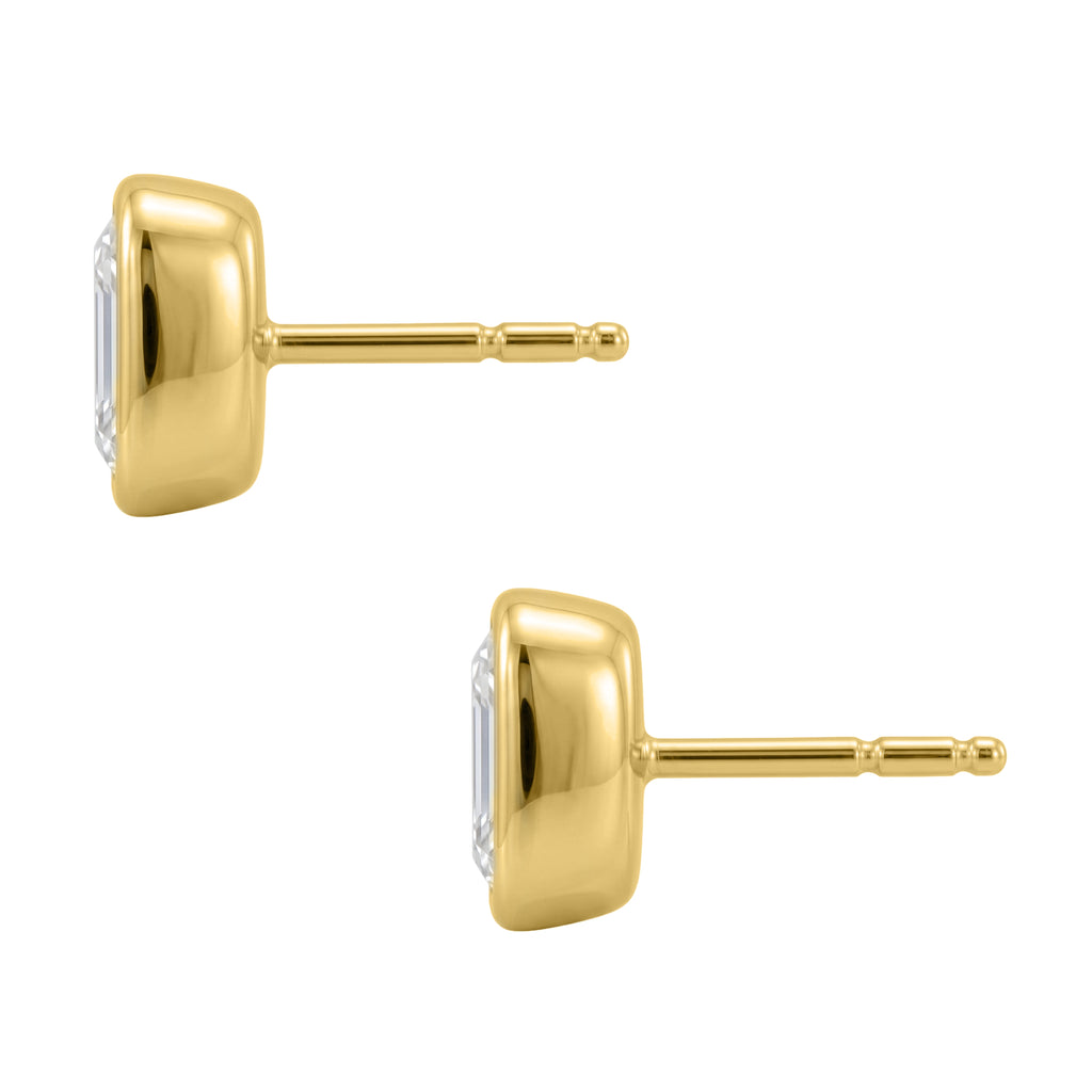 1-6 ctw Asscher Solitaire Bezel Stud Earrings