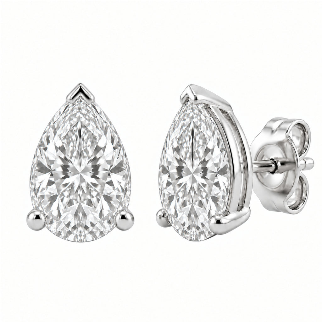 1-6 ctw Pear Solitaire Stud Earrings
