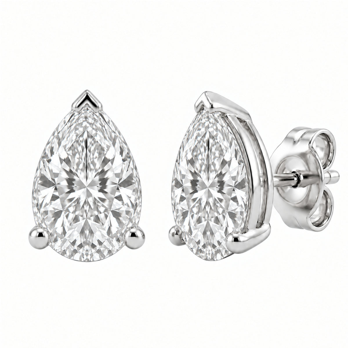 1-6 ctw Pear Solitaire Stud Earrings