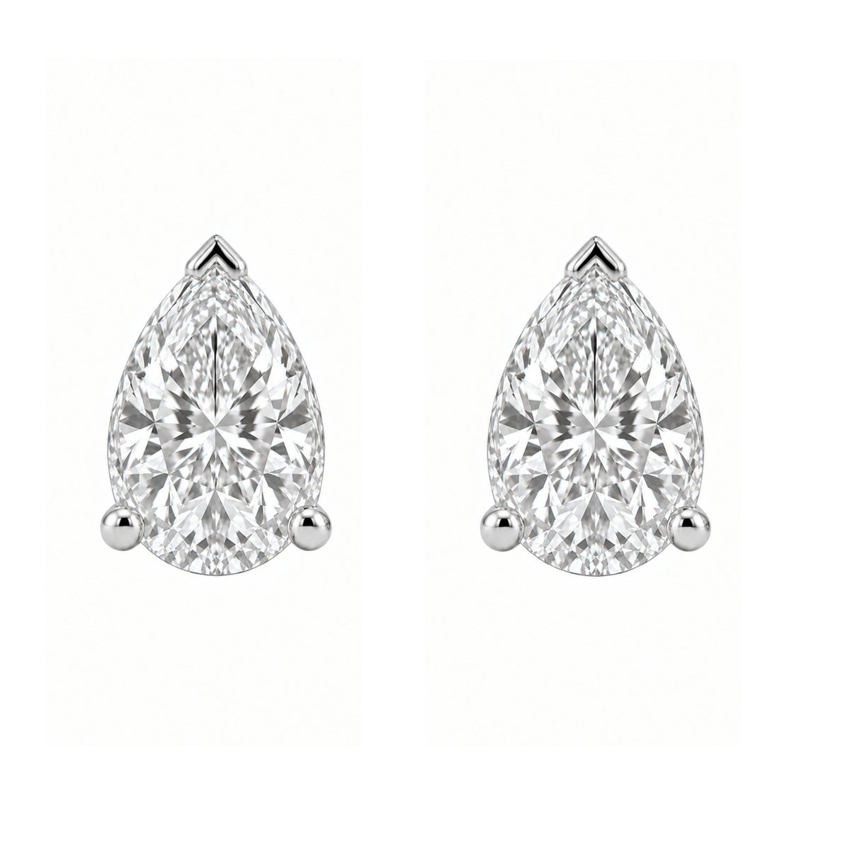 1-6 ctw Pear Solitaire Stud Earrings