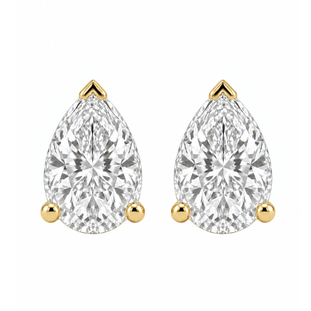1-6 ctw Pear Solitaire Stud Earrings