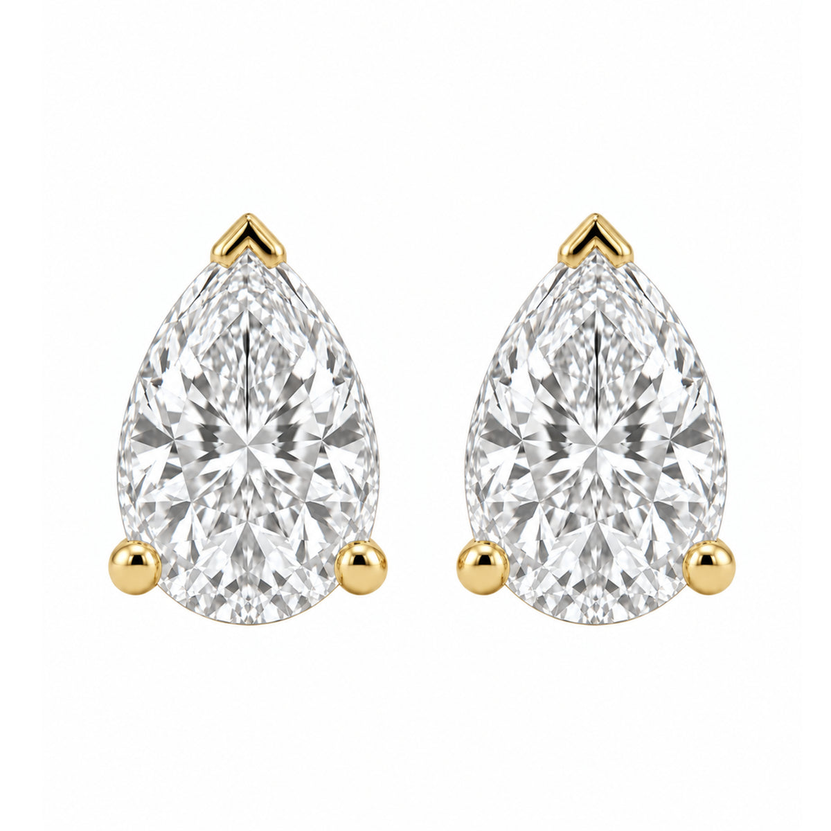 1-6 ctw Pear Solitaire Stud Earrings